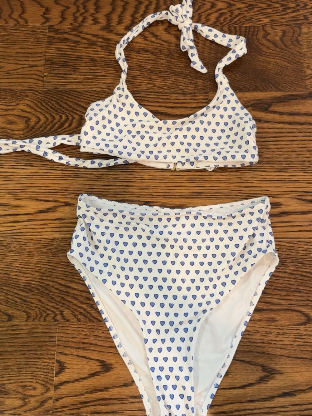 Roller Rabbit White Bikini with Blue Heart Print